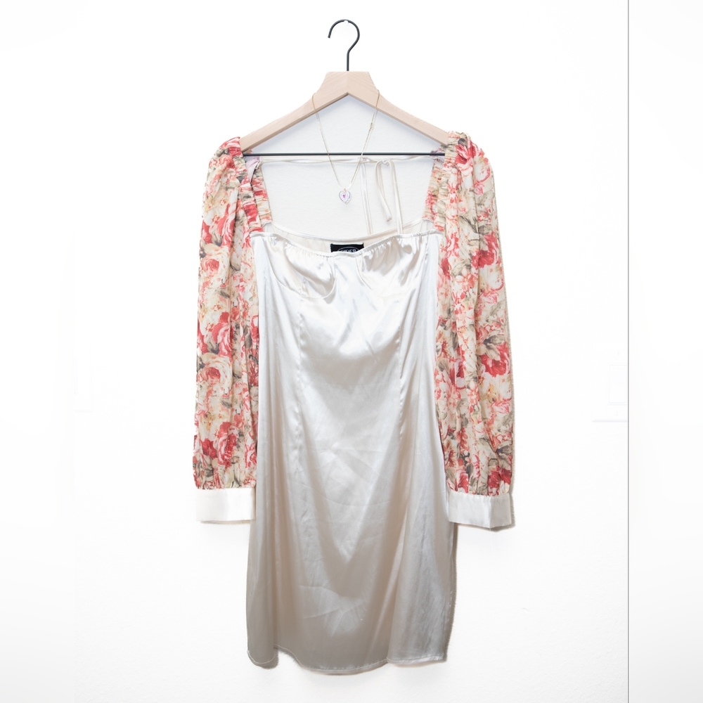 Satin Cider Dress and necklace